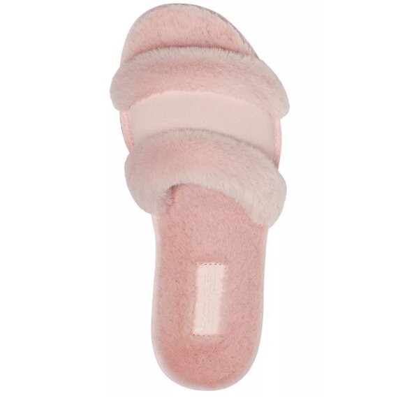 KOOLABURRA BY UGG Women's Milo Peep-Toe Slip On Fur Sandals Peach Whip Pink 6 - Picture 3 of 6